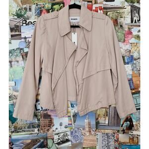 Light Pink BB Dakota Double Agent Tencel Crop Trench Jacket XS
